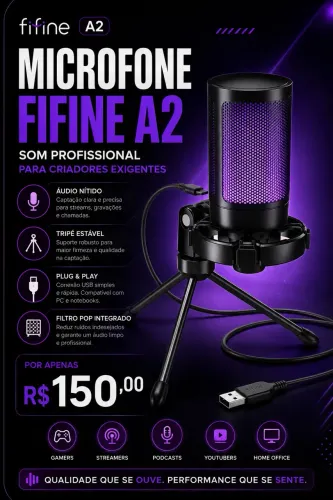 Microfone Gamer Fifine A2 - LACRADO