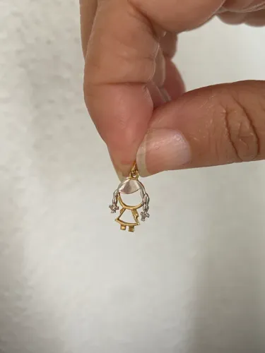 Pingente Menina Ouro branco e amarelo 18k