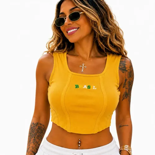 Blusas Femininas Caneladas Cropped Regata Corset Brasil Atacado