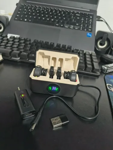 Microfone De Lapela Profissional Sem Fio Para Celular E Câmera Com Redução De Ruído
