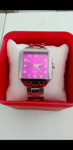 Relógio Quartz mostrador Rosa