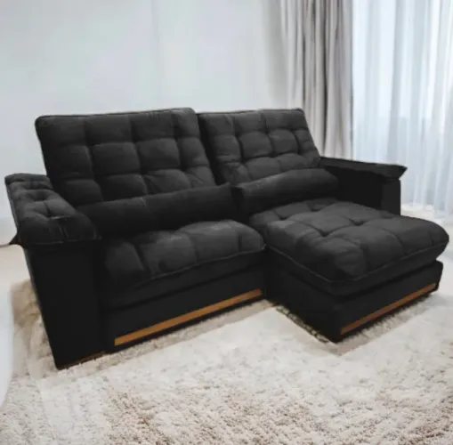 Sofá Hércules Lux 2,5 m Preto