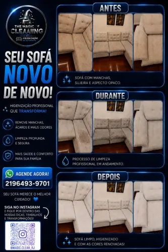 Higienização e limpeza de estofados sofá, colchão, poltrona, cadeiras e tapetes