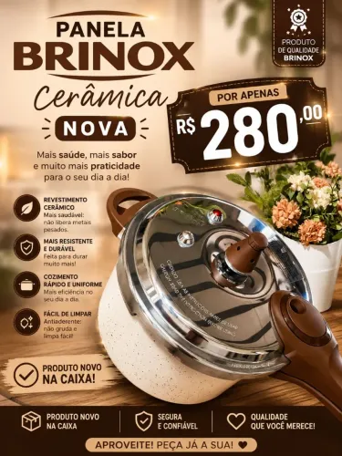 Panela de pressão brinox 