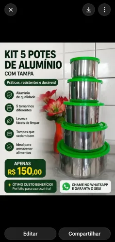 Potes de alumínio