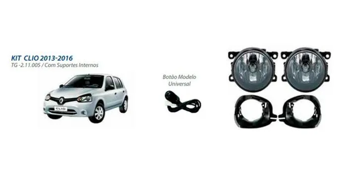 Kit Farol De Milha Com Botão Universal Clio 13/16