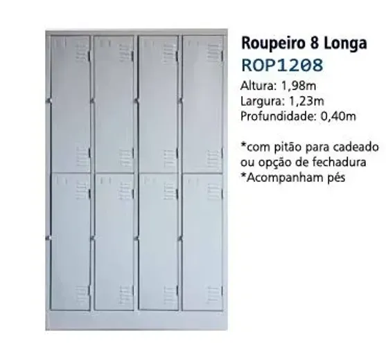 Armário guarda volumes em aço 