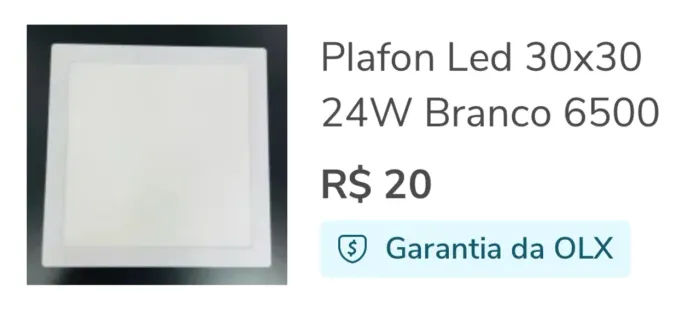 Plafon Led 30x30 24W Embutir Branco Luz 6500k