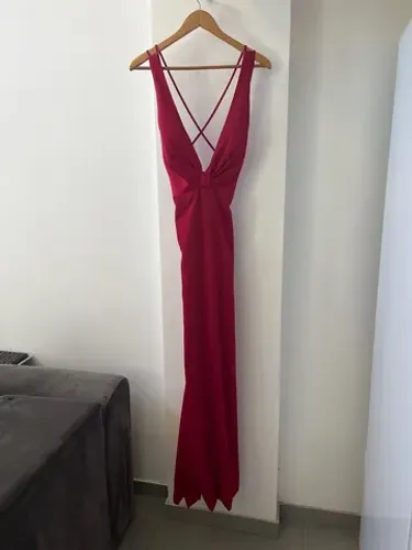 Vestido festa vermelho escuro formatura