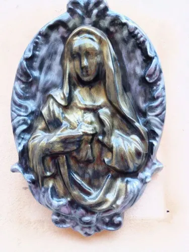 Quadro Sagrado Coração De Maria em gesso 3d