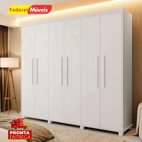 Guarda Roupa 6 Portas e 4 Gavetas 100%MDF Novo Temos Outras Cores