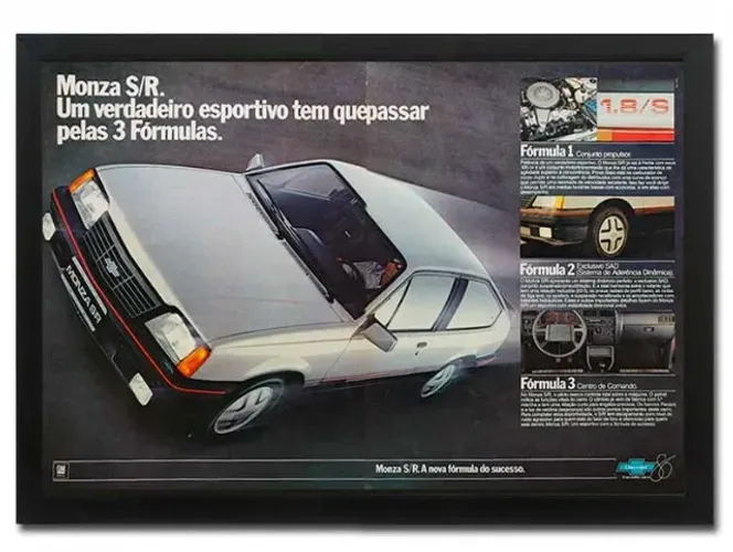 Chevrolet Monza SR - Quadro decorativo com propaganda original de revista de época