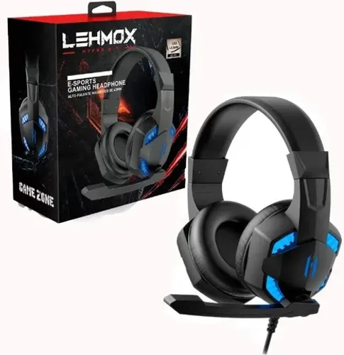 Fone Headset Gamer Led Plug Plug 3.5Mm Usb Lehmox GT-F6 novo