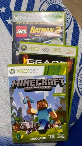 JOGOS XBOX 360 (MINECRAFT, GOW e BATMAN)