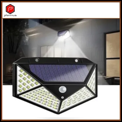 Luminária Solar 100 Led Com Sensor Presença 3 Modos Jardim Resistente a água Top z516 
