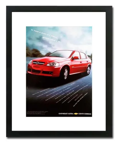 Astra GSi 16V - Quadro / pôster decorativo com propaganda original de revista