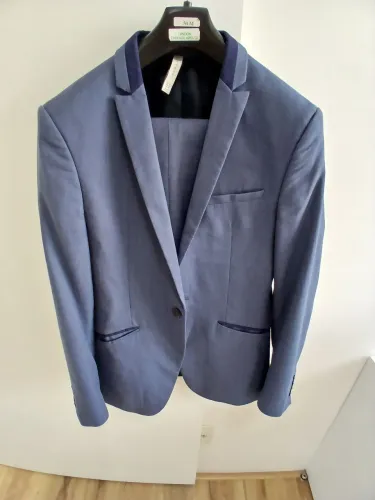 Terno Azul Slim Fit Zara Tamanho 50 e Calça  44