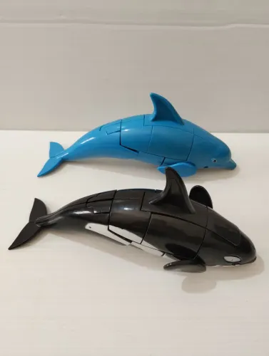 Baleia e Golfinho Robôs Articulaveis- Raros 18cm (desmontável)