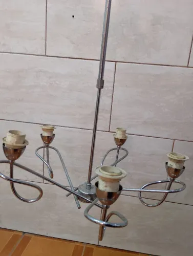 Lustre inox para 5 lampadas
