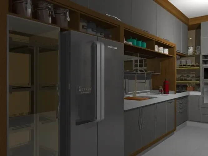  Cozinha Planejada Titânio Obispa Reflecta Alto Padrão. Leia O Anúncio! 