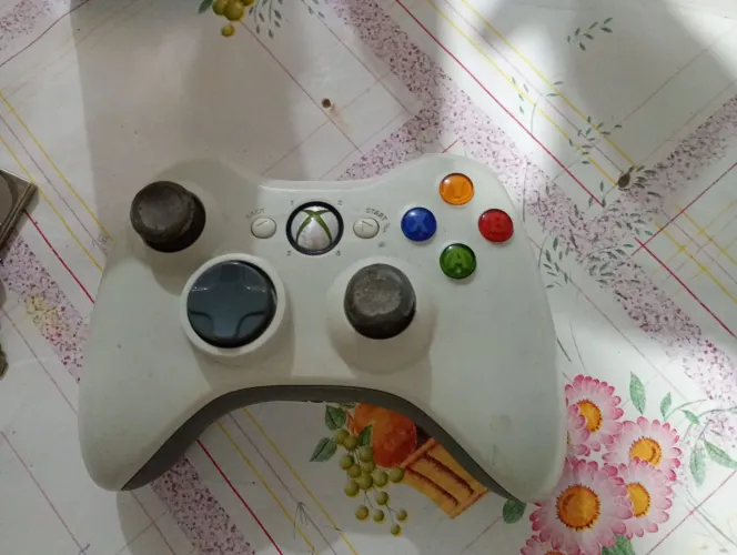 CONTROLE XBOX 360 BRANCO ORIGINAL FUNCIONANDO 100%