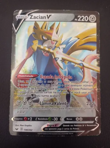 Carta de Pokémon Zacian V.
