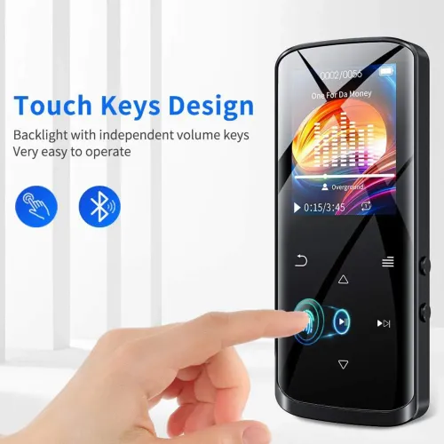 Mp3 Player Bluetooth marca ruizu modelo D50 FM tela touch 