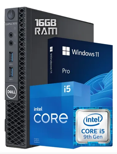 MINI CPU DELL CORE I5 9500 16 GB 1 TB SSD 3 SAIDAS VIDEO WI FI 6G FANTÁSTICO TOP WIN 11