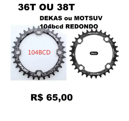 Coroa Unica Deckas Bicicleta Single 36 ou 38 Bcd 104