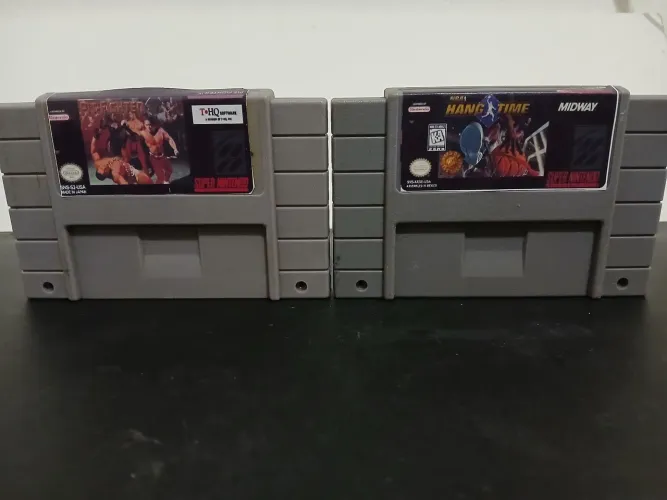 Fita Cartucho Super Nintendo Jogo - Pit Fighter e NBA Hang Time