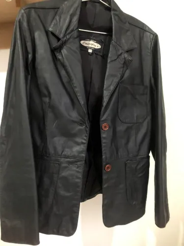 Jaqueta de couro legítimo estilo blaser TAM P