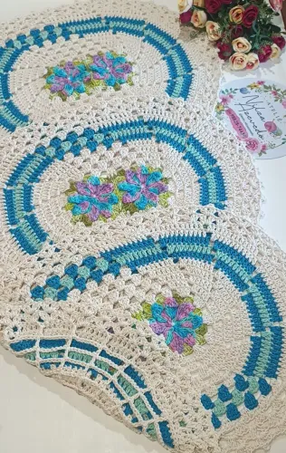 Jogo de Banheiro 3 Peças Crochê 