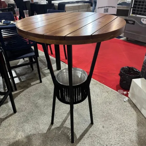 Mesa Bistrô Paonanda Bar C/ Corda Ripado Preto Fosco 