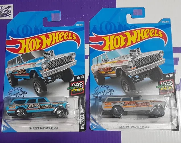 2 Miniaturas Hot wheels 64 Nova Wagon Gasser