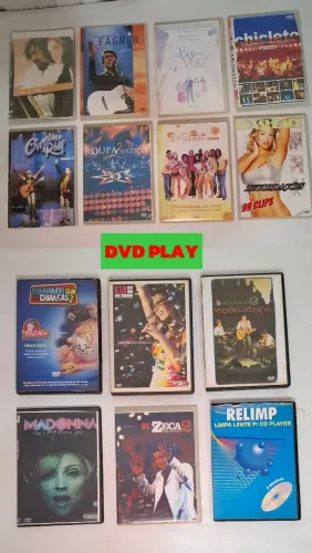 Lote de122 CDs e DVDs Play - Diversos Artistas