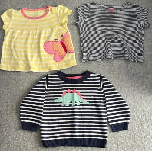 Kit com 2 Camisetas Cárters 6m e 1 Blusa Cárters 9m