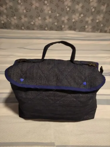 Bolsa Jeans com Detalhes em Azul