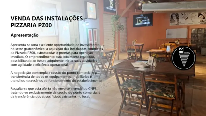 VENDA DAS INSTALAÇÕES(REPASSE DE PONTO) -  PIZZARIA PZ00
