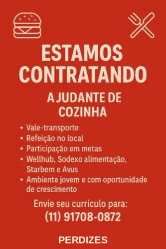 Ajudante de cozinha - Hamburgueria Perdizes