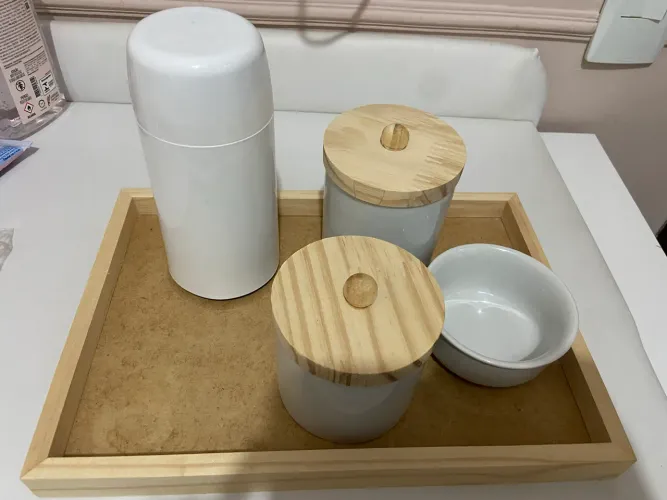 Kit de porcelana para cômoda de bebê com 4 itens
