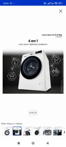 Lava e Seca LG ThinQ VC4 14kg CV5014WC4