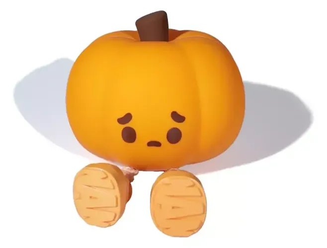 Luminária LED Halloween Abóbora Triste em Silicone Tomate AKLL023 com Suporte para Celular