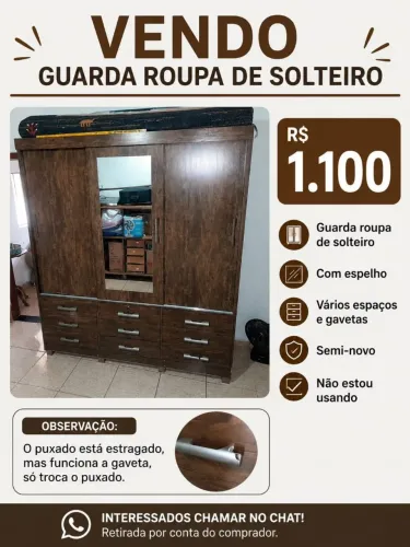 Guarda roupa de solteiro 