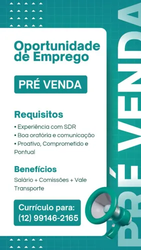OPORTUNIDADE DE EMPREGO