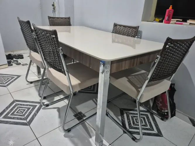 mesa aço nobre 6 lugares 