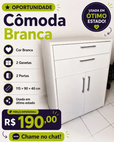 Cômoda Branca Multiuso