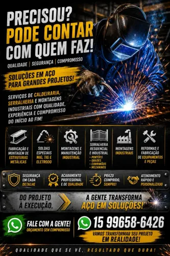 Serviço de caldeiraria e serralheria industrial