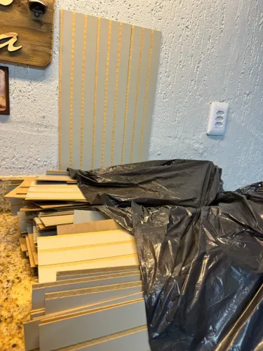 Kit 150 Placas Painel Ripado Madeira Autocolante Premium MDF 45x10