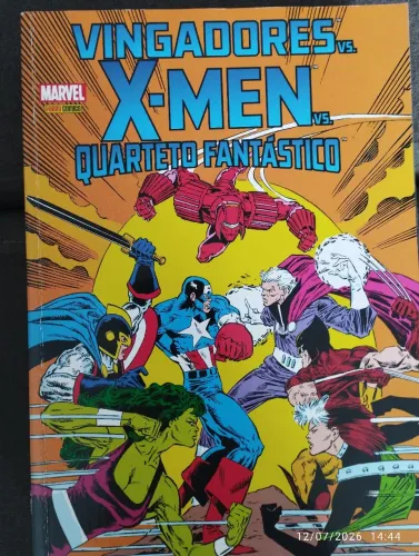 HQ quadrinhos Marvel X-Men vs Vingadores vs Quarteto Fantástico