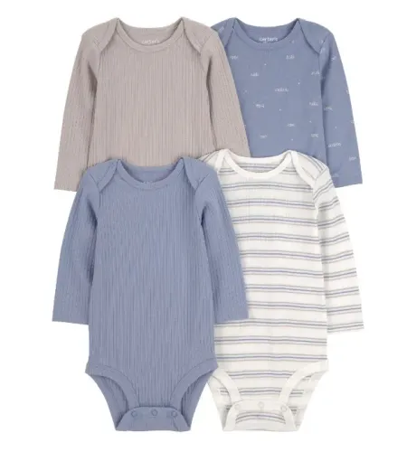 kit 4 bodies manga longa Carter's tamanhos 0-3, 3-6, 6-9 e 12 meses importados (novos